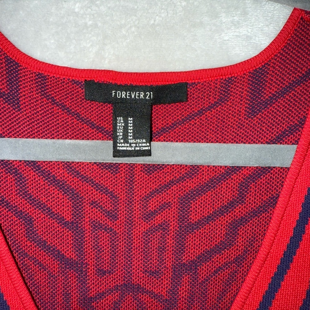 Forever 21 Red and Navy Bodycon Mini Dress - Picture 2 of 5